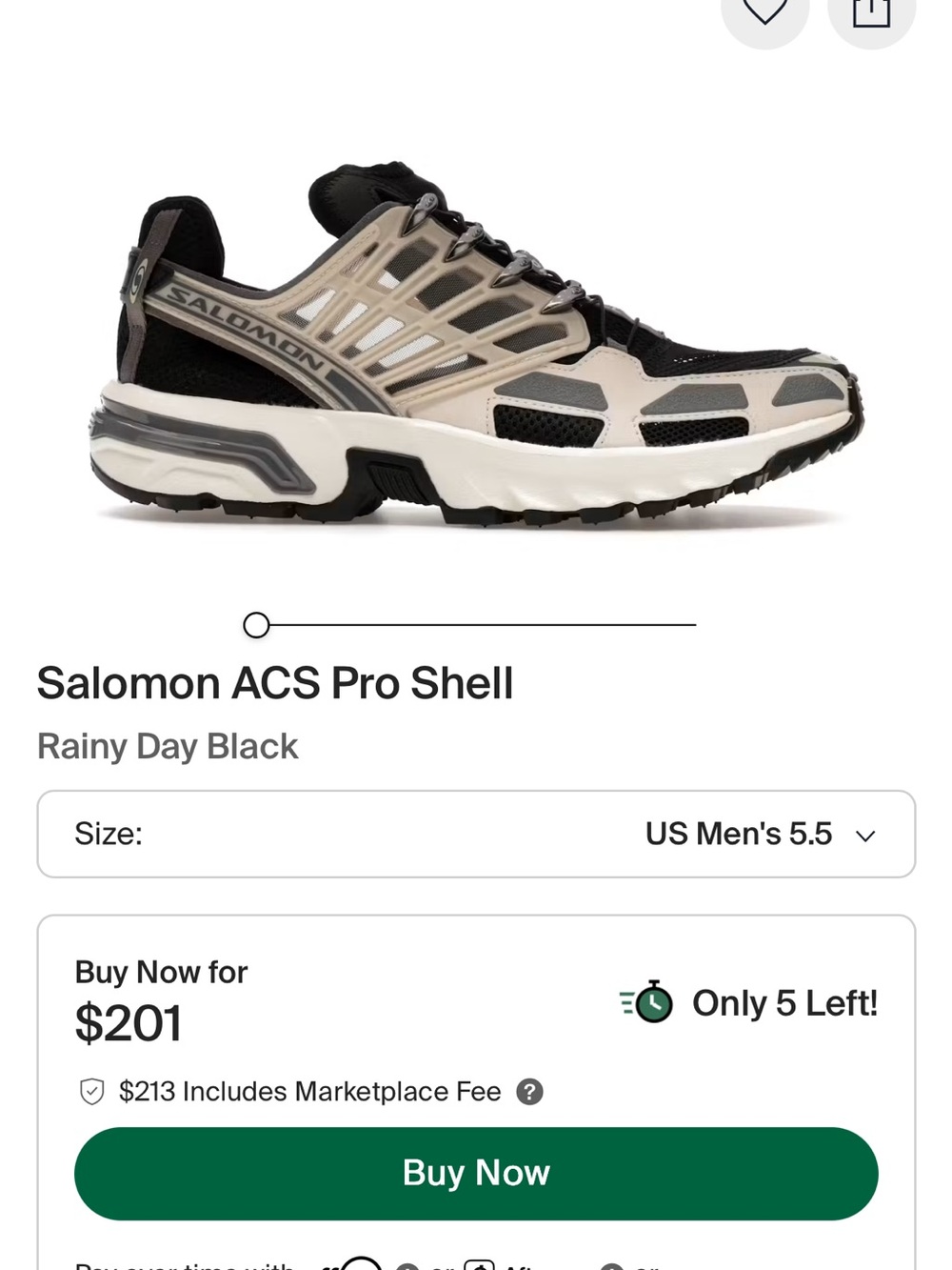 Salomon ACS Pro Shell Trail Sneaker in Rainy day Black/castlerock